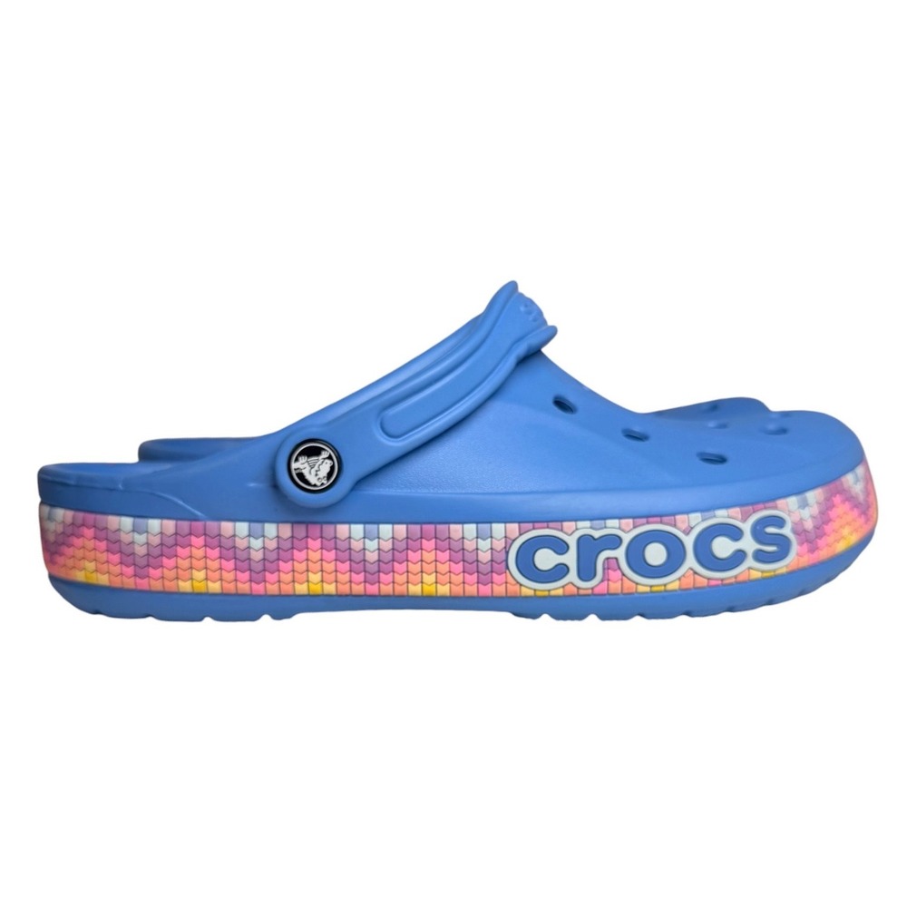 Crocs Classic Clogs Blue Multicolor Graphic Mens 12 - Picture 4 of 15